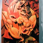 bas relief painted sculpture by Yuroz