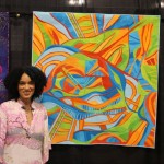 Introducing my new fabric artist friend, Sheila Frampton Cooper, and her stunning abstract art quilt, "Fantasyland"